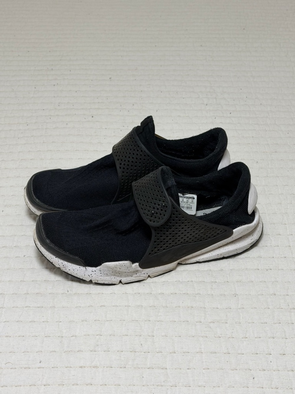 Nike Black Slip-On Sneakers with White Sole